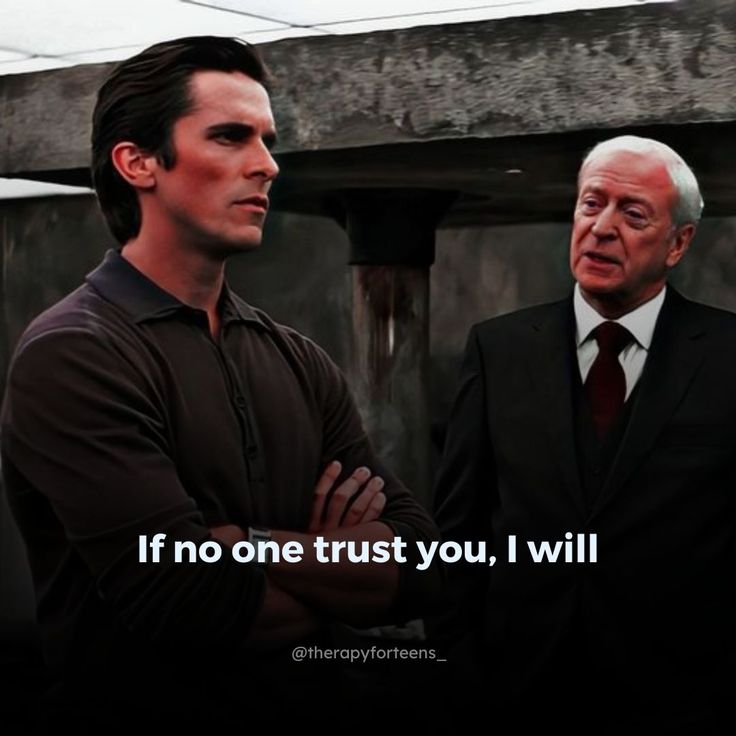 two men standing next to each other in front of a building with the caption if no one trust you, i will