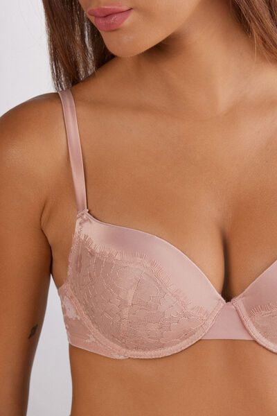 Elettra super push-up bra made in romantic floral lace with elegant stretch satin trim. Romantic and feminine style. Ideal design for those looking a volume effect. Elegant Lace Padded Bra, Feminine Lace Closure Push-up Bra, Undershirt Tank Top, Super Push Up, High Waisted Briefs, Brazilian Cut, Strapless Bandeau, Corset Lingerie, Bra Types