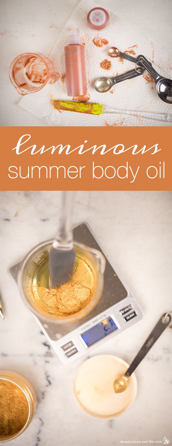 Body Oil Recipe, Body Oil Diy, Shimmer Oil, Shimmer Body Oil, Diy Body Care, Diy Beauty Recipes, Diy Cosmetics, Healthy Dog Treat Recipes, Homemade Bath Products