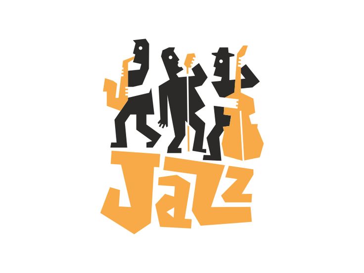 the jazz band is depicted in yellow and black