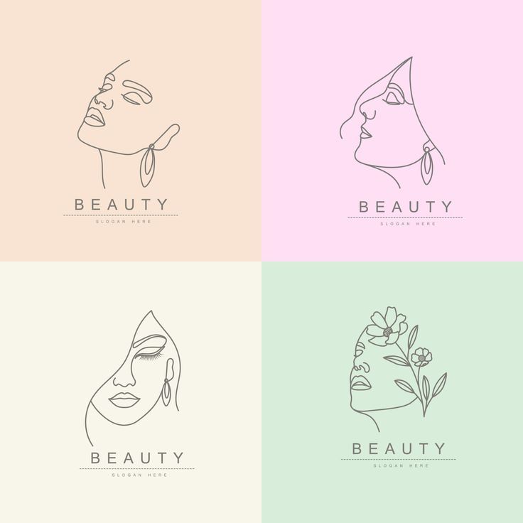 Beauty Fashion Feminine Woman Face Line Drawing Logo Cute Girl Line Art Vector Icon Woman Face Line Drawing, Logo Design Women, Butterfly Line Art, Drawing Logo, Jewelry Logo Design, Face Line Drawing, Salon Logo Design, Logo Design Set, Logo Face