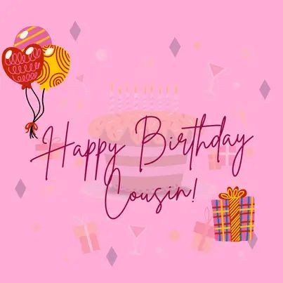 a pink birthday card with balloons and presents on the bottom that says happy birthday susan