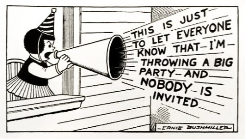 a cartoon drawing of a man using a megaphone