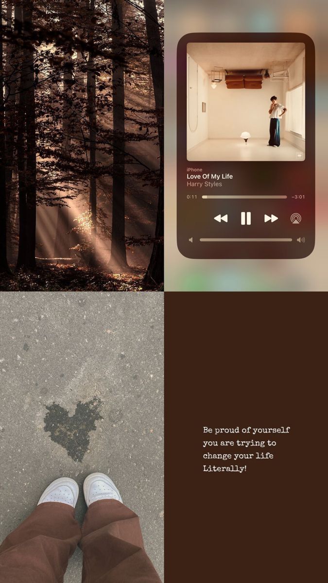 an image of someone's feet in the woods and on the ground with trees