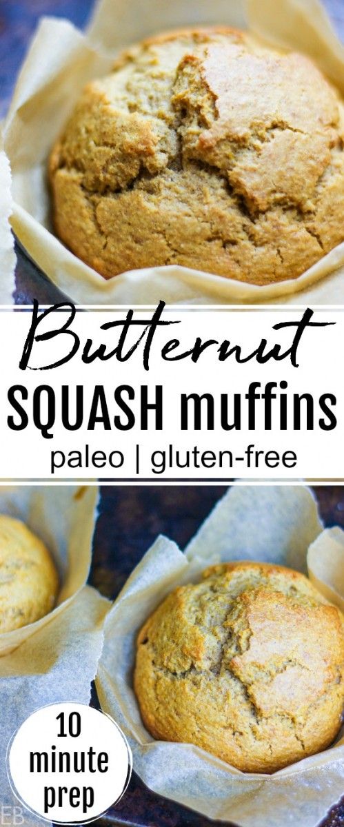 butternut squash muffins with text overlay