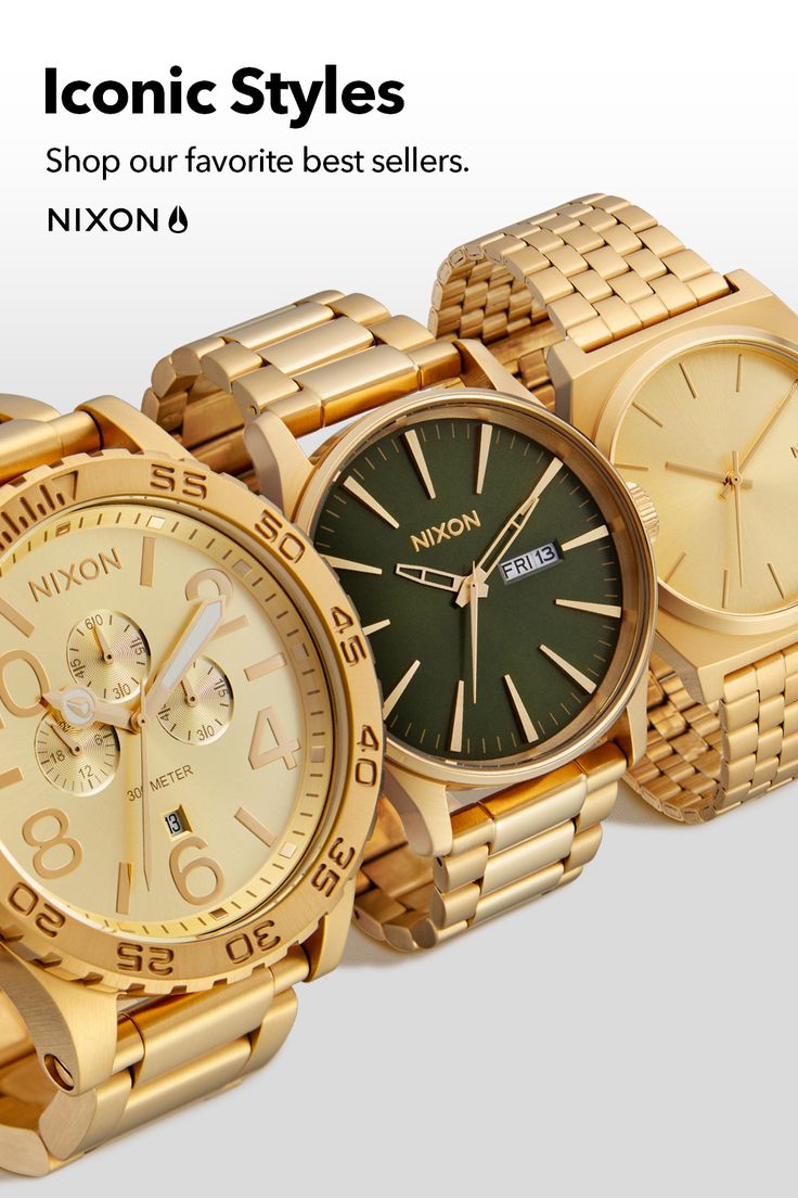 Shop iconic Nixon styles. Functional and built to last. Chunky Gold Bracelet, Nixon, Watch Model, Best Sellers, Amazing Women, Time Piece, Gold Bracelet