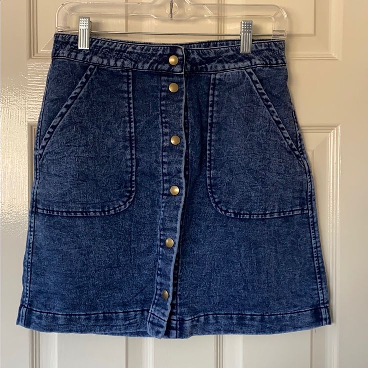 Brand New, Never Worn Button Down Denim Skirt, Three Dots, Dot Skirt, Denim Skirt, Button Downs, Womens Skirt, Color Blue, Dots, Brand New