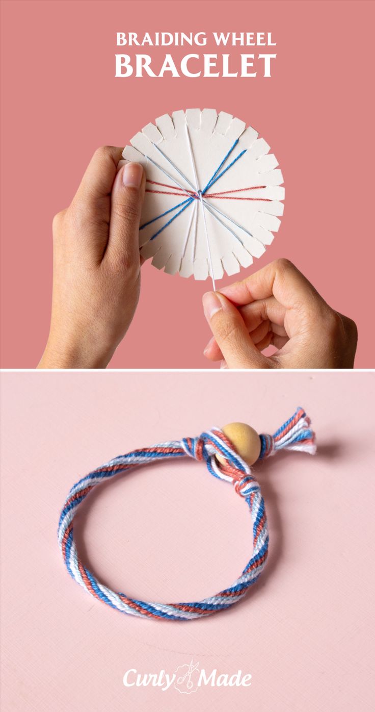 the instructions for how to make an origami fan bracelet with yarn and beads