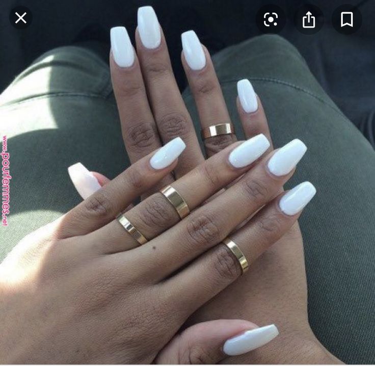 Primark Nails, Gelový Lak, White Tip Acrylic Nails, Long Gel Nails, White Gel Nails, White Coffin Nails, Milky Nails, White Acrylic Nails, Nails Tumblr