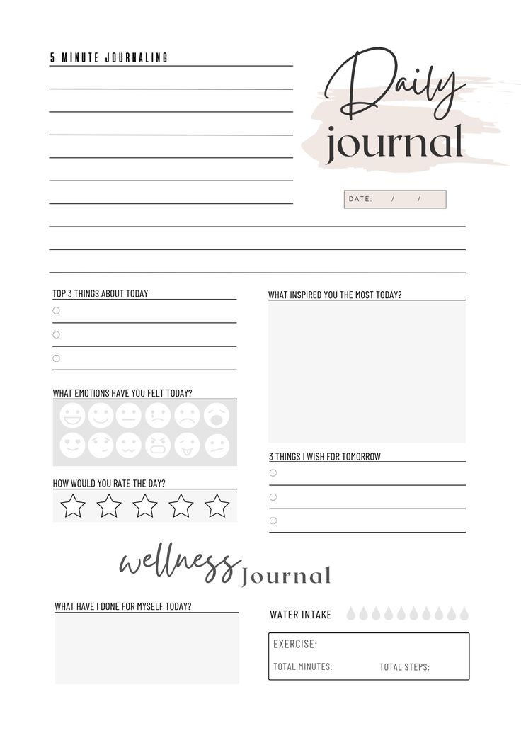 the daily journal is shown in black and white