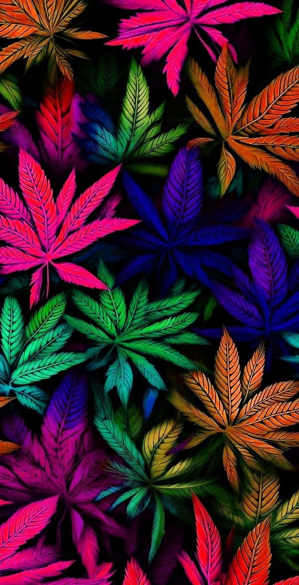 colorful leaves are shown in this image