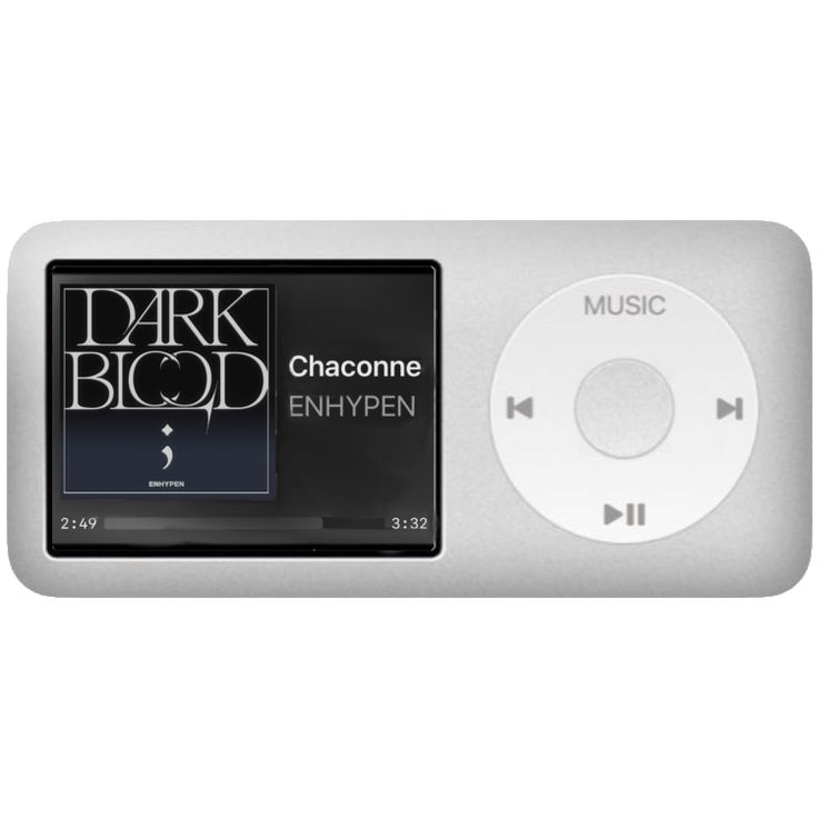 an mp3 player with the words dark blood on it