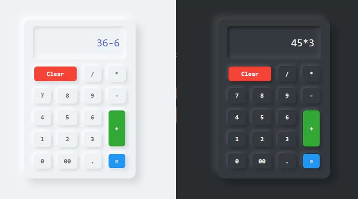 two calculators side by side with the same number on one and the other in different colors