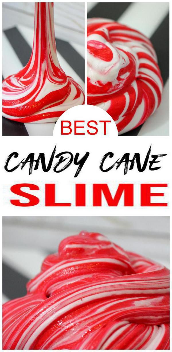 the best candy cane slime recipe is made with only 3 ingredients and it's so easy to make