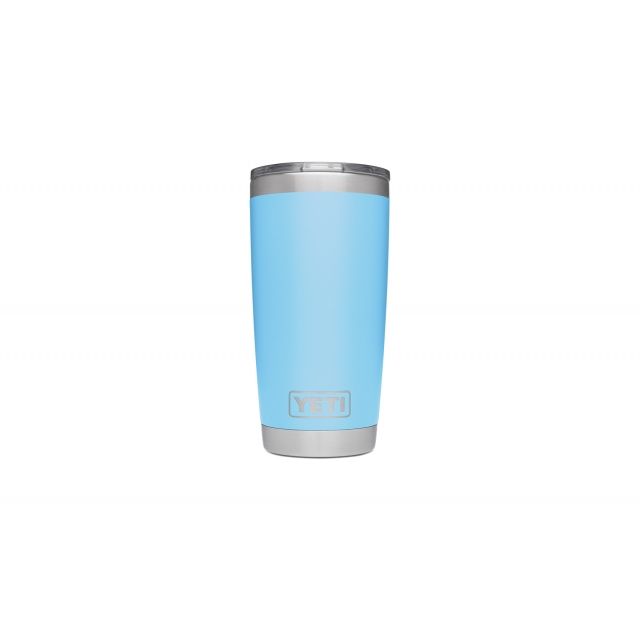 a blue yeti cup sitting on top of a white table