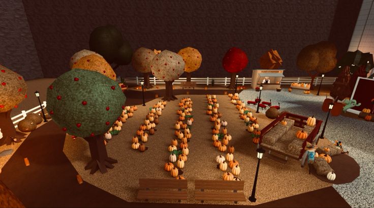 Bloxburg halloween update Bloxburg Fall Pumpkin Patch, Bloxburg Halloween Festival Layouts, Bloxburg Festival Ideas, Halloween Decor Bloxburg, Autumn Town Bloxburg, Bloxburg Halloween Interior, Halloween Carnival Bloxburg, Bloxburg Fall Town Ideas, Halloween Ideas Bloxburg