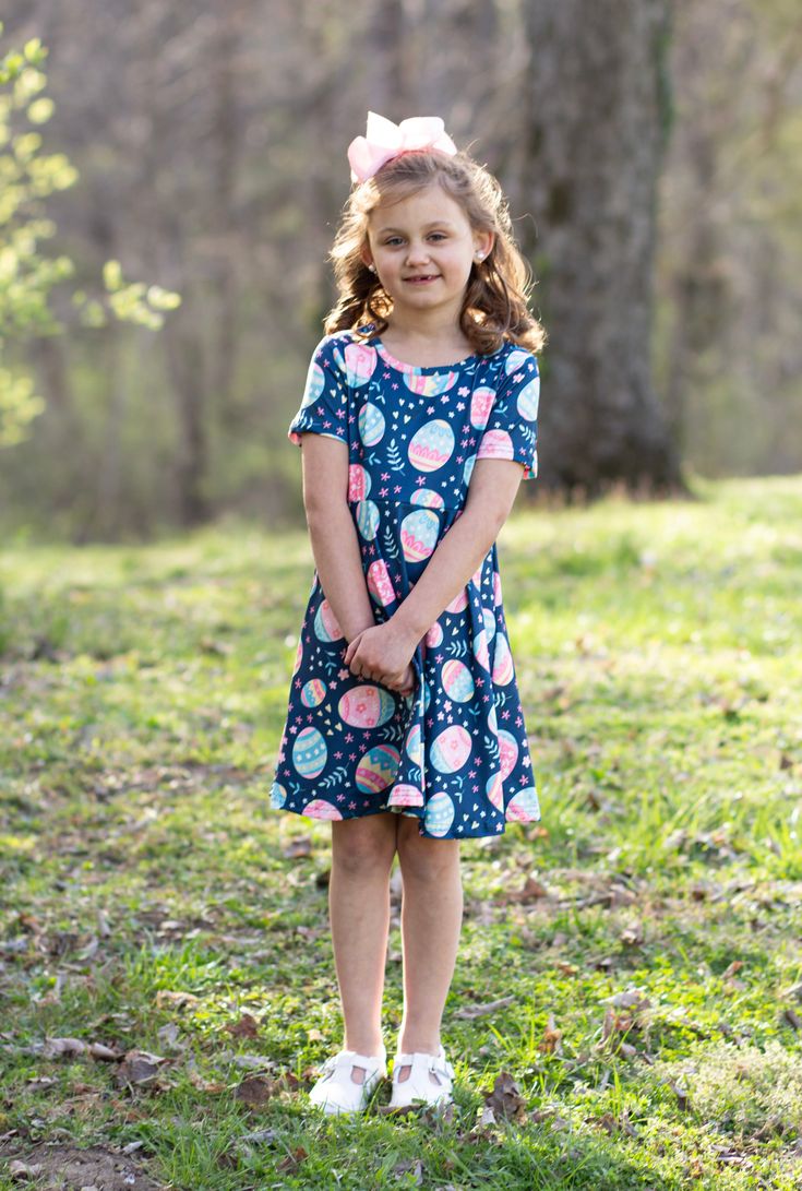 Get ready to twirl in our Easter Egg Twirl Dress! Made with super comfy and soft fabric, this dress is perfect for all-day wear. 🐰🌸 Complete your little one's Easter look with this adorable dress. 🌼 #EasterFunday #SpringStyle 🌷 Cute Twirl Dress For Playtime, Cute Flowy Twirl Dress For Playtime, Playful Pink Flowy Twirl Dress, Cute Spring Twirl Dress For Sleepovers, Cute Flowy Twirl Dress For Playdate, Fun Short Sleeve Twirl Dress For Playdate, Fitted Playful Dress For Sleepover, Playful Short Sleeve Twirl Dress, Comfortable Casual Twirl Dress For Playtime