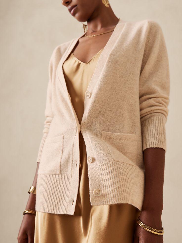 Luxurious and lightweight, this plush cardigan sweater is a mastery of modern design crafted in our all-season cashmere, a soft and sumptuous staple for everyday, especially transitioning seasons.  RELAXED FIT: Expertly cut for a loose fit.  Dropped