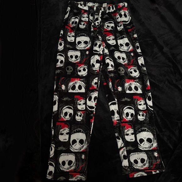 Disney The Nightmare Before Christmas Jack Skellington Fluffy Pajama Pants Fluffy Pajama Pants, Pajamas Y2k, Jack Skellington Pajamas, Fluffy Pants, Cottagecore Grunge, Thrifted Outfit, Jack Skeleton, The Nightmare Before Christmas Jack, Christmas Jack Skellington