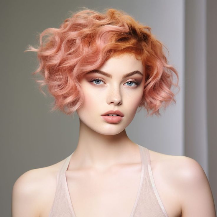 Top 50 Cropped Haircuts for Women: Stylish Hairstyles for Every Face Shape Texture Hair Cut, Curly Pink Hair Short, Choppy Bob Hairstyles With Bangs, Short Choppy Pink Hair, Women’s Punk Haircuts, Curly Bob Hairstyles 2024, Confident Personality, Women’s Haircuts Summer 2024, Cropped Hair