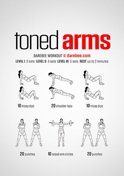 an exercise poster showing how to do the toneed arms workouts for women and men