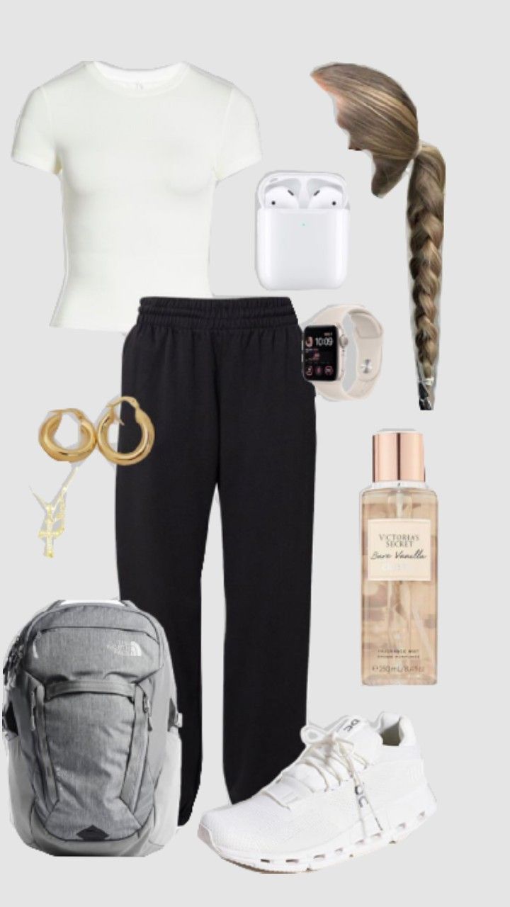 ♾️ First Day School Outfits, Black Sweatpants Outfit, Lazy Outfit, Simple Outfits For School, First Day School, Sweatpants Outfit, Outfit Inspo Casual, Casual Preppy Outfits, Trendy Outfits For Teens