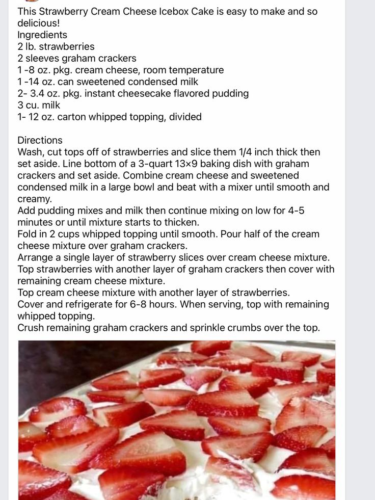 the recipe for strawberry cream cheesecake is shown