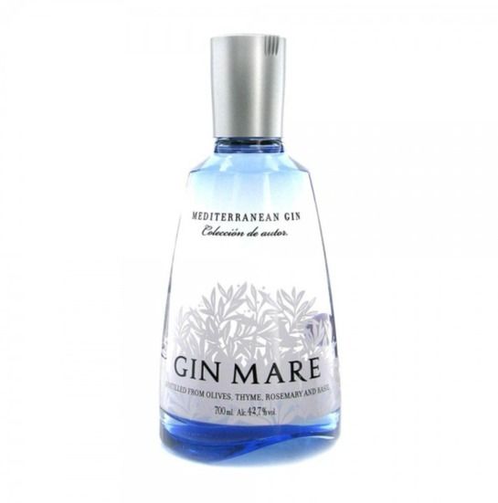 a bottle of gin maree on a white background