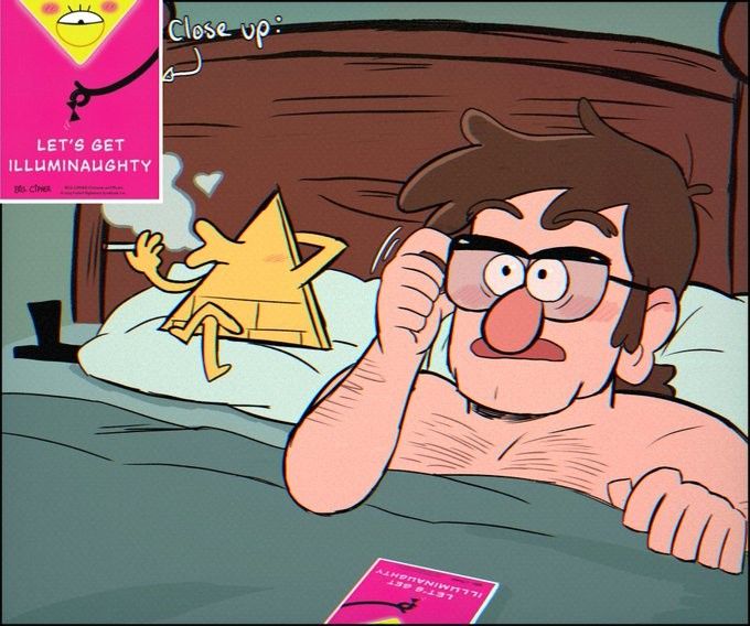 a cartoon character laying in bed talking on the phone and holding his hand up to his ear