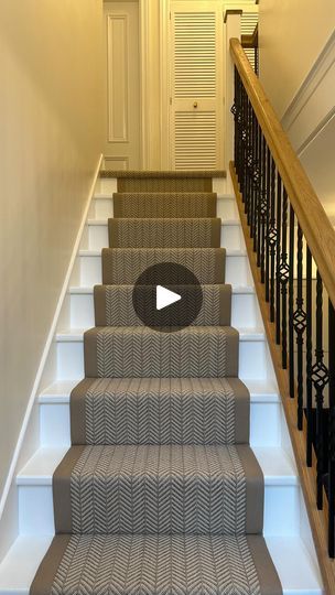 the stairs in this house are painted gray and white