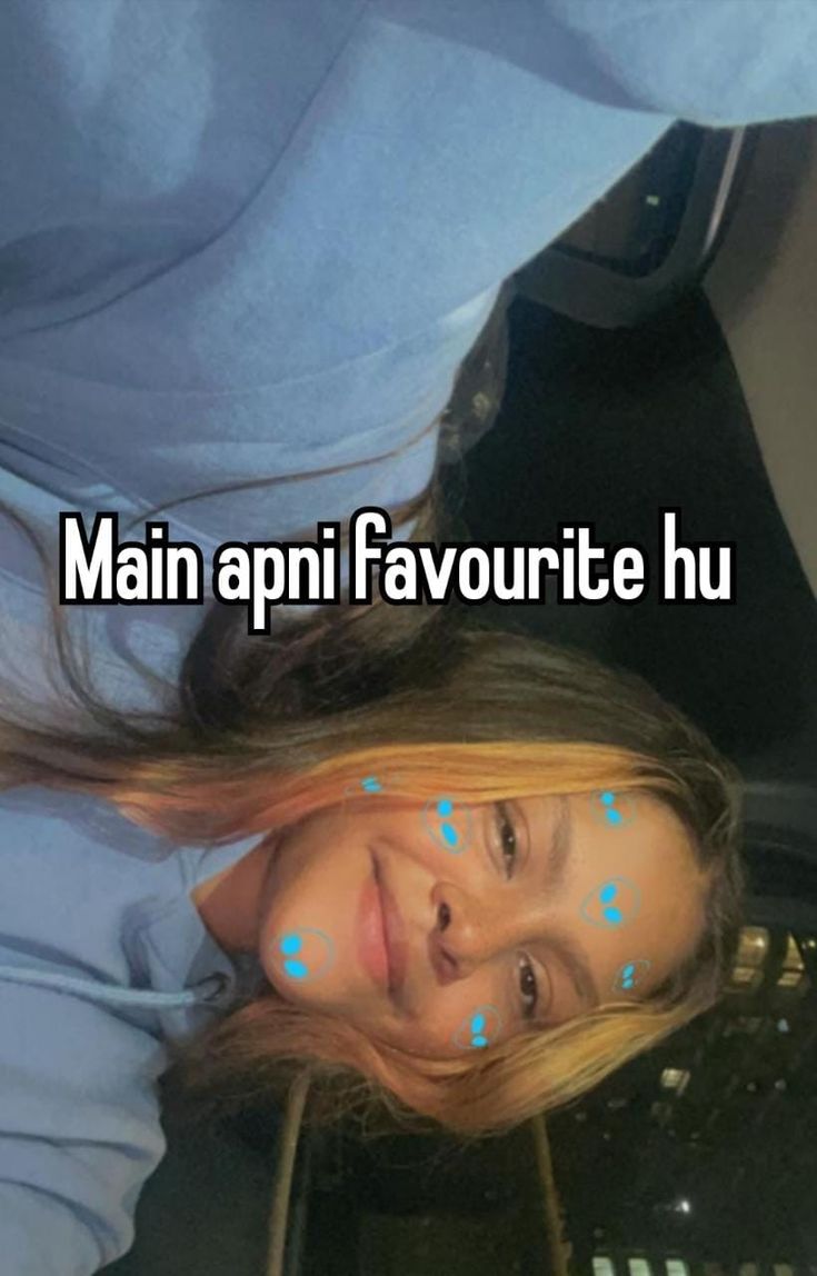 a girl with blue dots on her face and the words main appi favorite hu