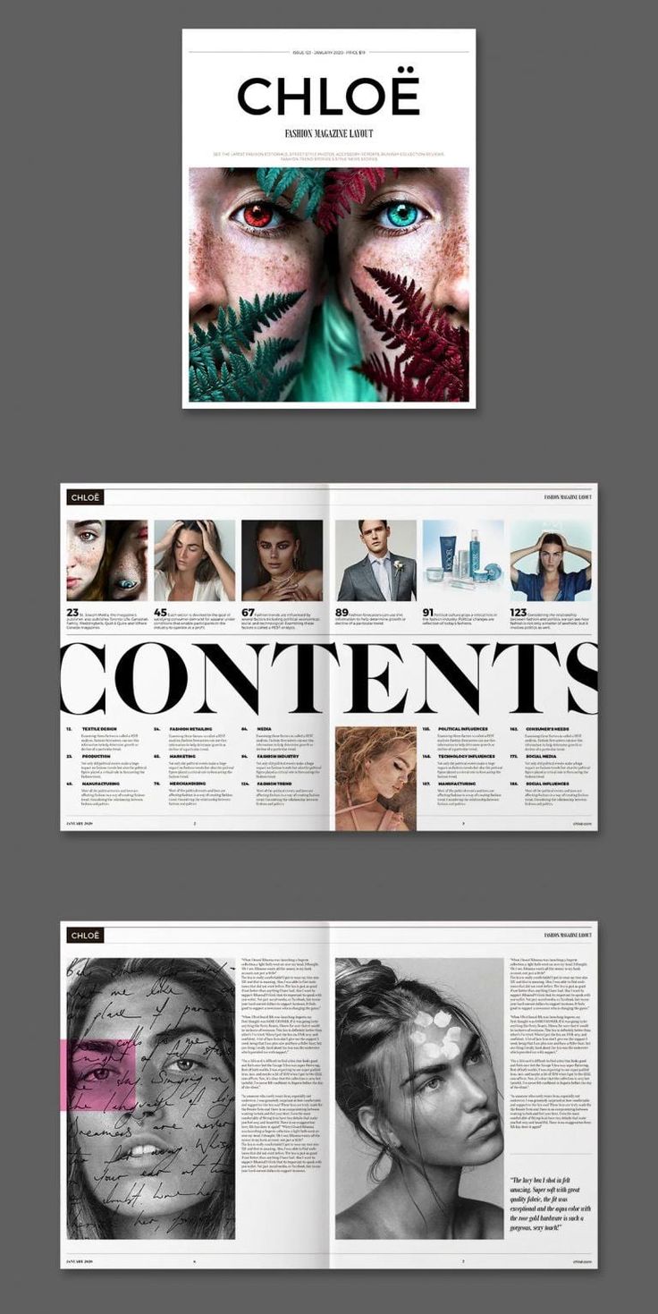 Fashion Magazine Template InDesign INDD Indesign Cover Page, Indesign Design Ideas, Book Magazine Cover, Editors Page Magazine Layout, Fashion Magazine Inspiration, Magazine Index Page Design, Graphic Design Fashion Magazine, Magazine Layout Ideas Graphic Designers, Magazine Design Template