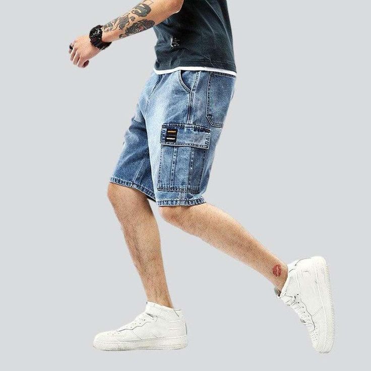 Make every summer day stylish with our 2023 Summer Collection cargo men's denim shorts! Crafted with vintage-inspired fashion. these medium wash shorts boast a loose. mid-waist fit and stretchy fabric for all-day comfort.Distinctive Features: Fashion-Forward: Be the trendsetter of your group with these fashion-forward cargo shorts. Medium Wash: The perfect blend of light and dark. this medium wash denim is sure to make a statement. Loose Fit: Enjoy unrestricted movement with the loose fit of the White Jeans Men, Yellow Denim, Mens Denim Shorts, Short Torso, Vintage Inspired Fashion, Current Fashion, Street Style Trends, Current Fashion Trends, Denim Design