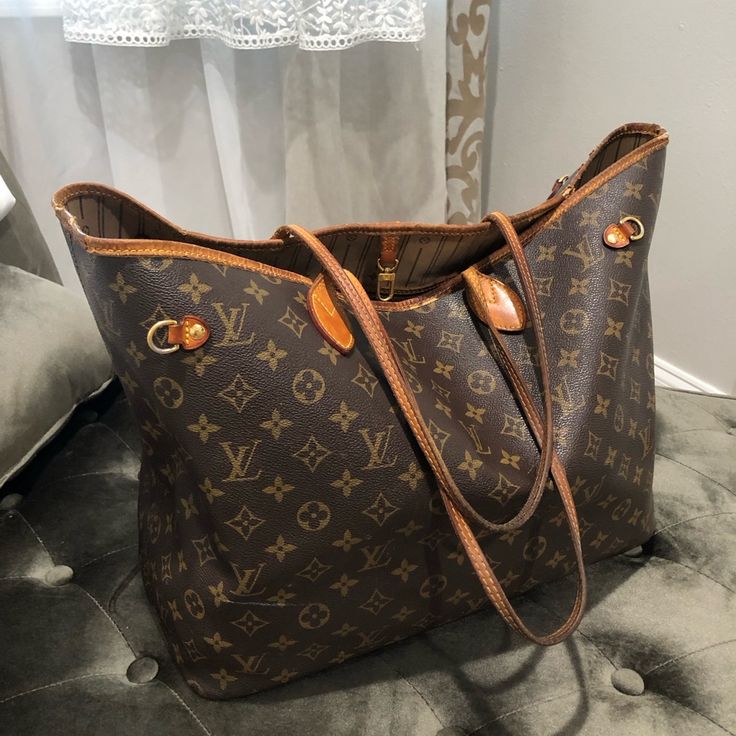 Authentic, Poshmark Will Authenticate. See Interior Damage/Stains, View All Photos Before Purchasing. Exterior Is Great, Used But Beautiful. A White Mark, Some Leather Wear On The Straps But Overall Great Exterior. Bags Louis Vuitton, Leather Wear, Louis Vuitton Brown, White Mark, Louis Vuitton Bags, Louis Vuitton Bag, Overalls, Bag Lady, Louis Vuitton