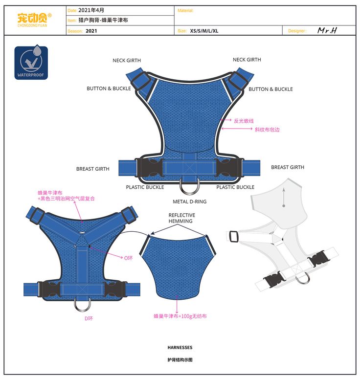 the back and side view of a blue bodysuit with instructions to fit it in