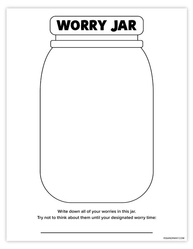 a jar with the words worry jar on it and an image of a jar that says worry