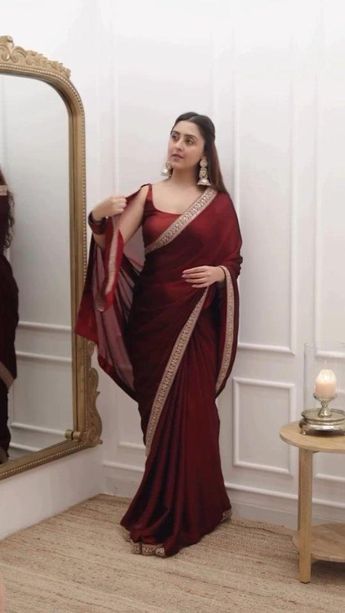 Try this beautiful outfit 😍 . . . . . . . . . . #reels #reelsinstagram #fashion Suite Design, Reception Saree, Maroon Saree, Simple Saree Designs, Fancy Sarees Party Wear, Party Sarees, Saree For Women, Simple Sarees, Indian Fashion Saree