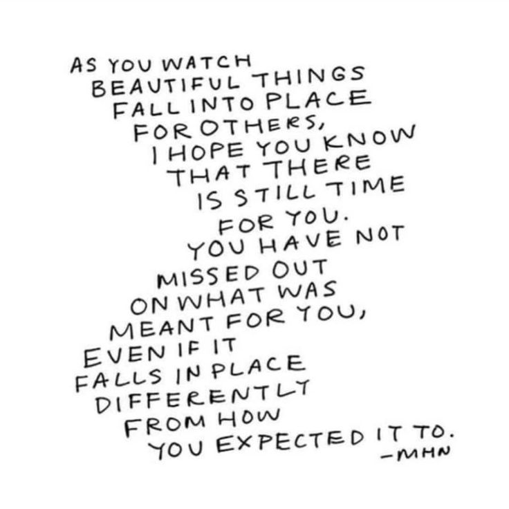 the words are written in black and white on a piece of paper that says as you watch things fall into place, for others, i hope