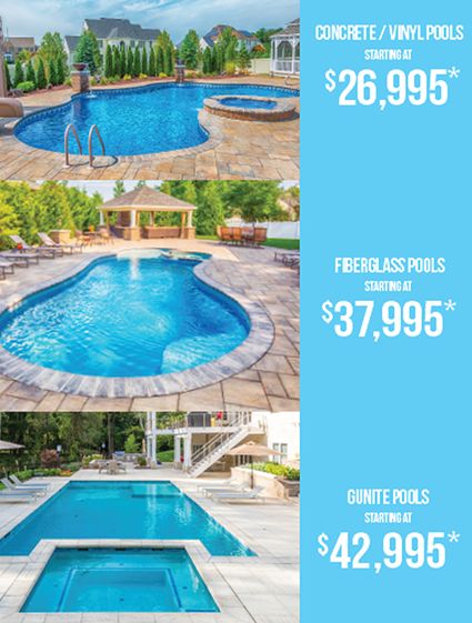 an advertisement for a swimming pool with the price tag $ 2, 995 and prices per square foot