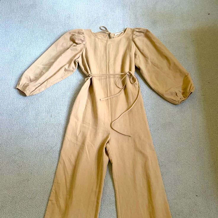 Never Worn A Mente Khaki/Tan Puff Sleeved Jumpsuit Designer Jumpsuits, Jumpsuit With Sleeves, Puff Sleeve, Pant Jumpsuit, Jumpsuit Romper, Pants For Women, Jumpsuit, Rompers, Customer Support