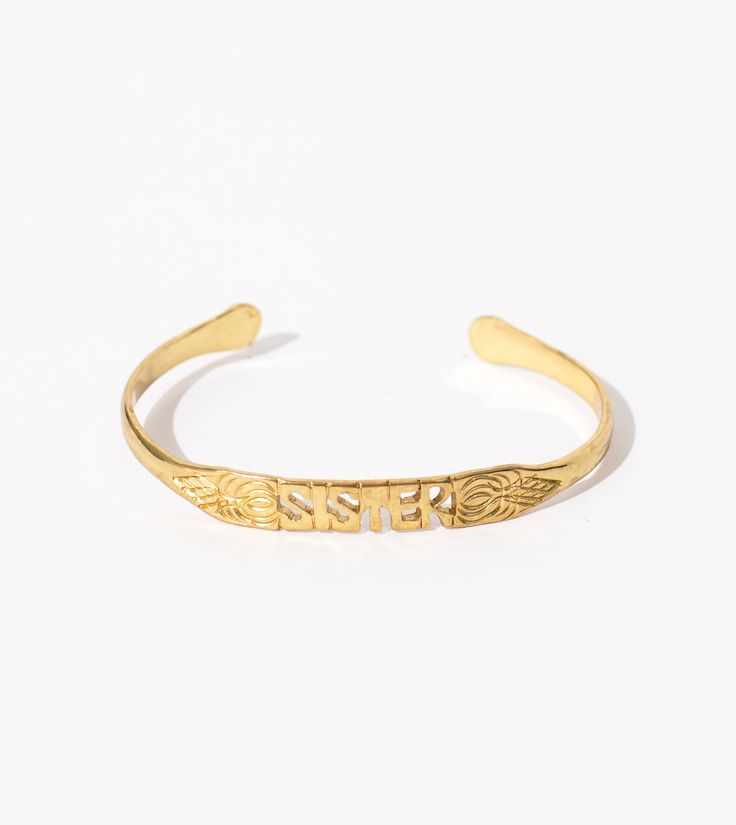 Our exclusive Bali Word Bracelets are perfect for gifting yourself or others. Wear a daily reminder to love more, find joy in the small details, respect everyone, or be a ray of sunshine. Zodiac signs also available! Brass cuff bracelet with variety of statement sayings Adjustable to fit a variety of wrist sizes Hand crafted in Bali from recycled Brass Exclusive to Cleobella Spiritual Engraved Bracelets For Friendship, Symbolic Personalized Bracelets, Trendy Cuff Bangle For Friendship, Trendy Cuff Bangle Bracelet For Friendship, Stackable Bangle Friendship Bracelets As Gift, Personalized Bohemian Gold Friendship Bracelets, Inspirational Adjustable Stackable Bracelets, Gift Stackable Bangle Friendship Bracelets, Meaningful Everyday Bangle Bracelets