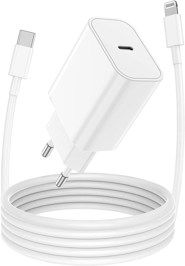 an apple charger and cable connected to an iphone