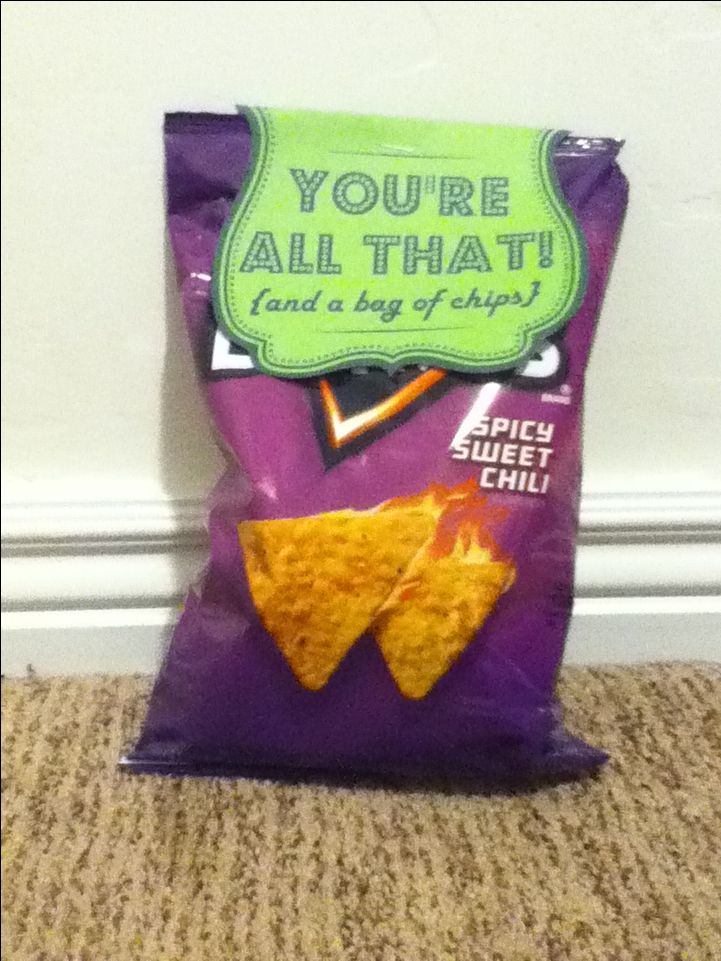 a bag of chips that says you're all that