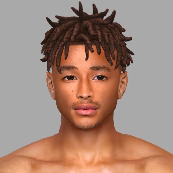 an image of a man with dreadlocks on his head and chest looking at the camera