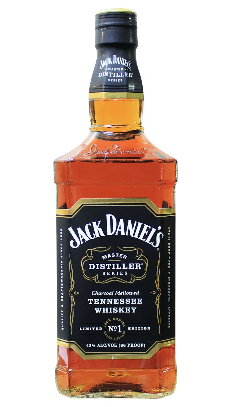 a bottle of jack daniels whiskey on a white background