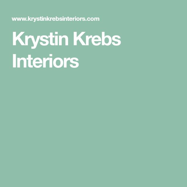 the words krystin kerbs interiors are in white on a green background