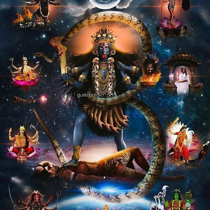 an image of the hindu god with many different avatars around him and his body