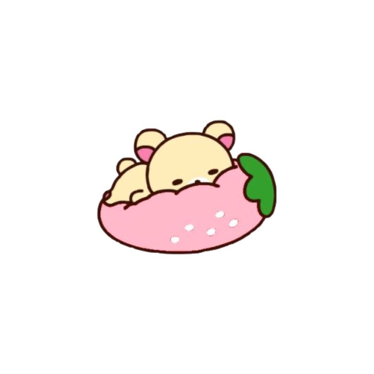 a cartoon bear sitting on top of a donut