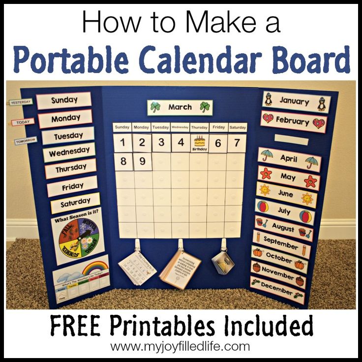 a calendar board with the words how to make a portable calendar board