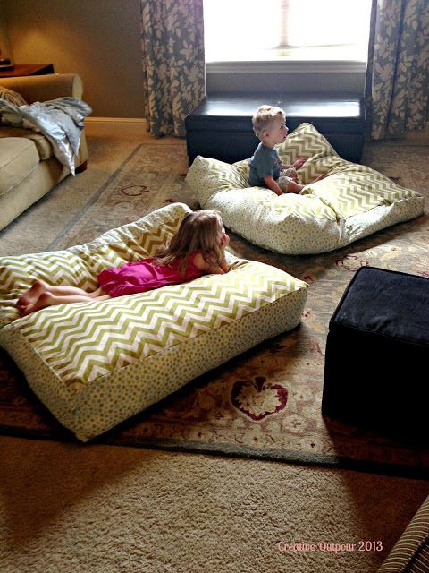 Kids love these awesome pillows! Make the family room fun for everyone. Salon Bathroom, Giant Floor Pillows, Bean Bag Chairs, Bag Chairs, Kids Playroom, Kids' Room, My New Room, Boy's Room, Floor Pillow